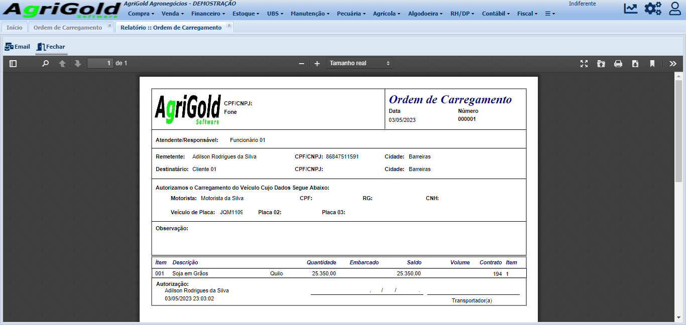  Rel. Ordem de Carregamento